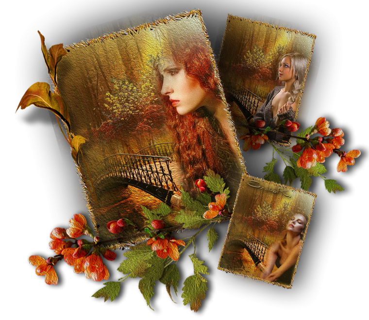 Коллаж женщина осень