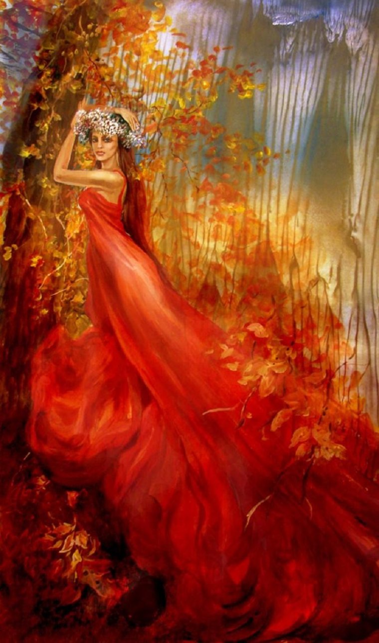 Женщина осень