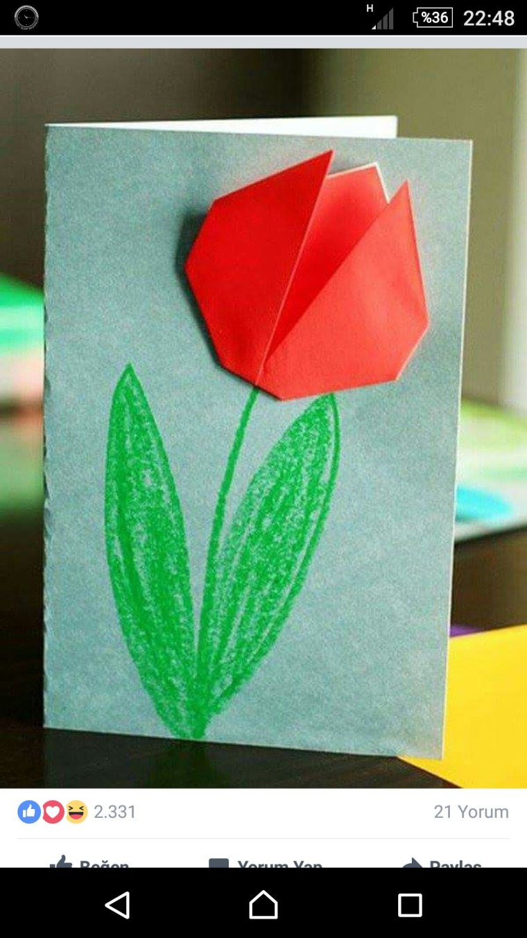 Открытка для мамы из бумаги
