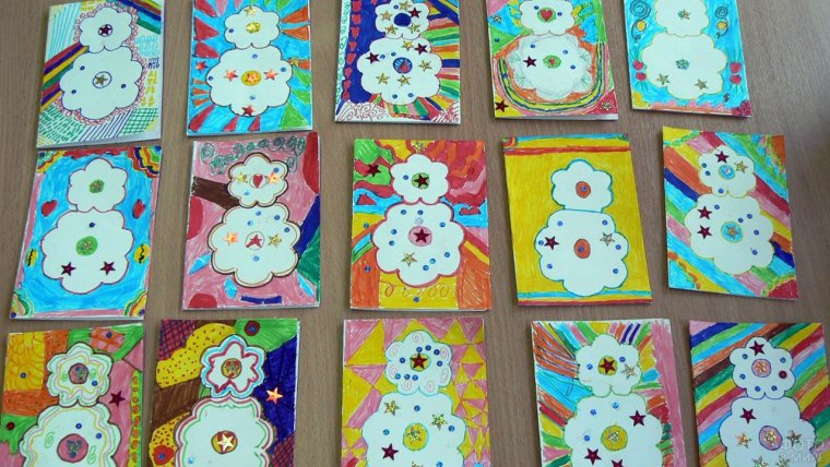 Букет из ладошек для мамы