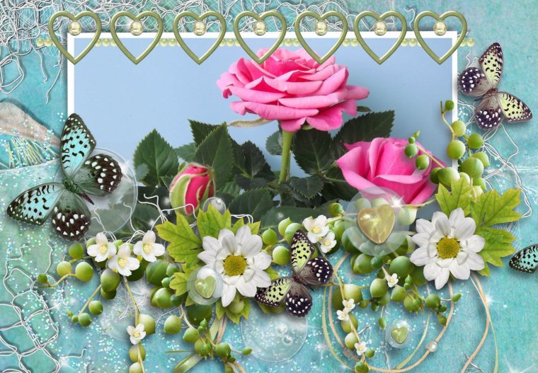 Приветствие с цветами