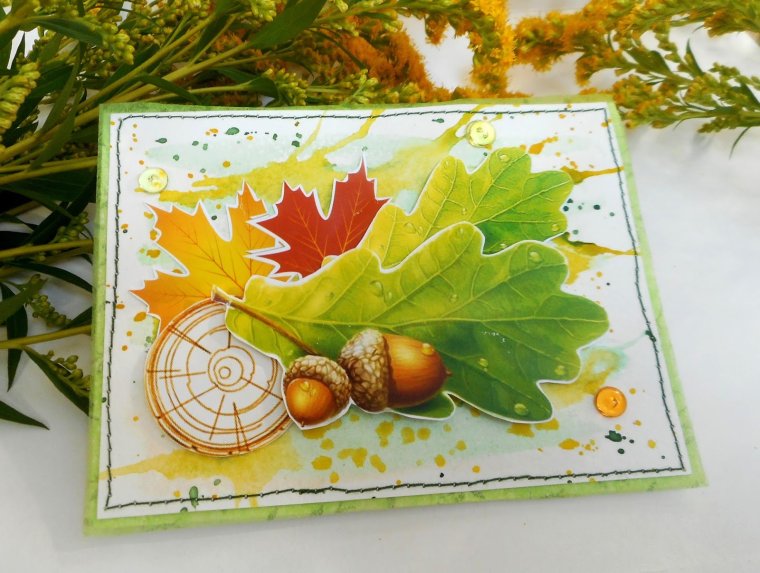 Открытка из природного материала