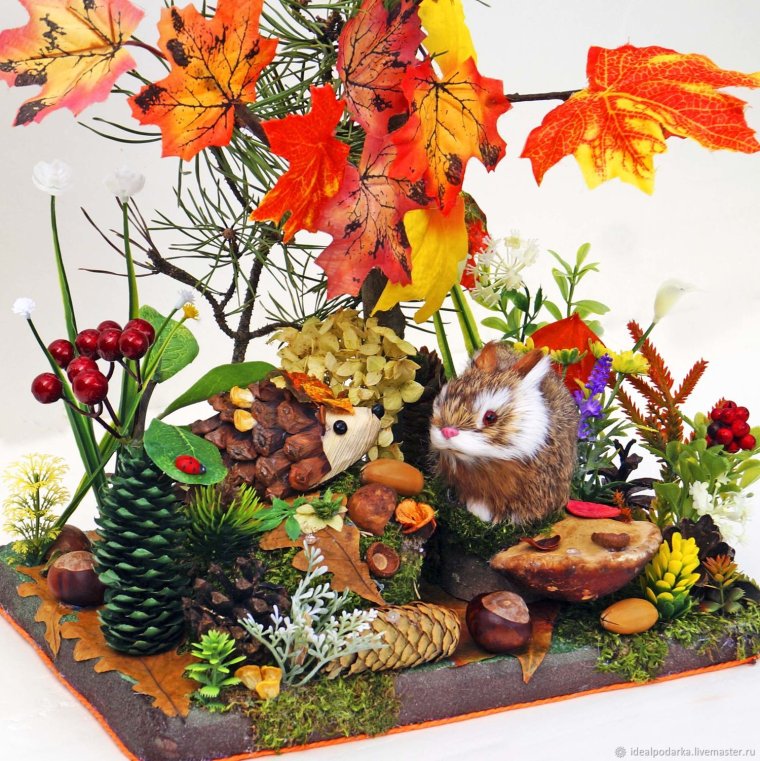 Весенняя композиция из природных материалов