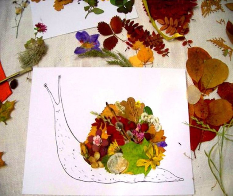 Гербарий из осенних листьев букет