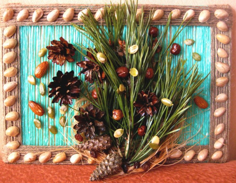 Панно из природного материала в детский сад