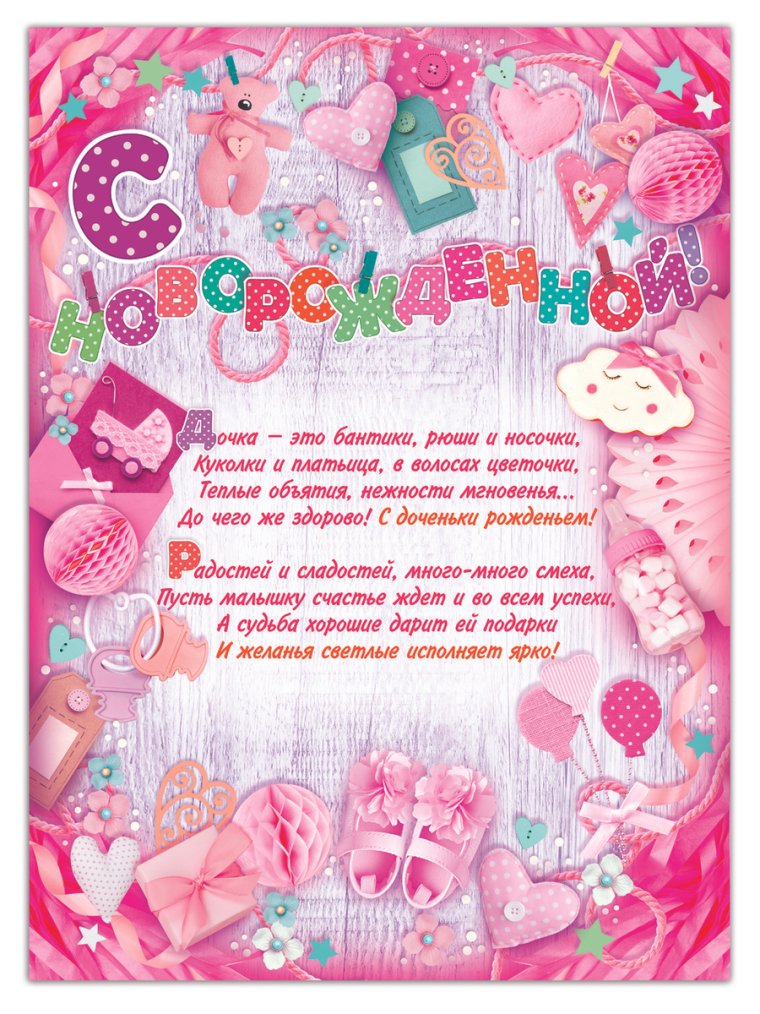 Открытка с рождением Дочки