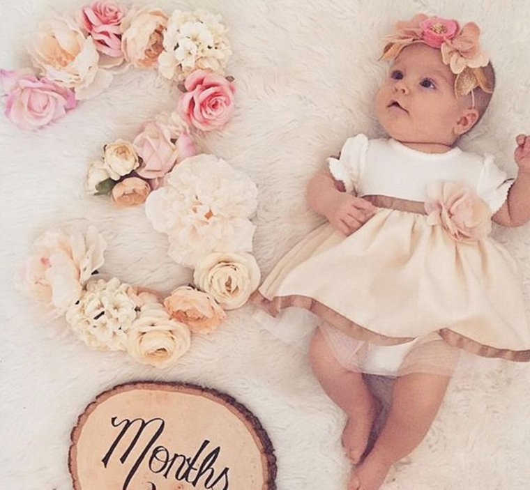 Фотосессия по месяцам малыша с цифрами