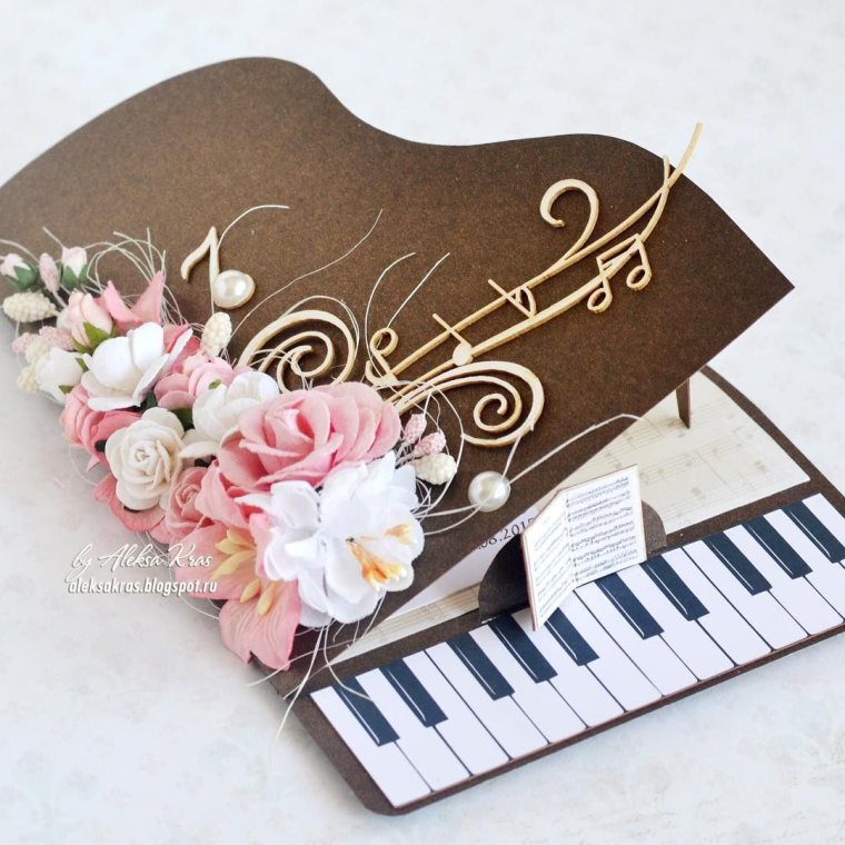 Открытка музыканту Скрапбукинг