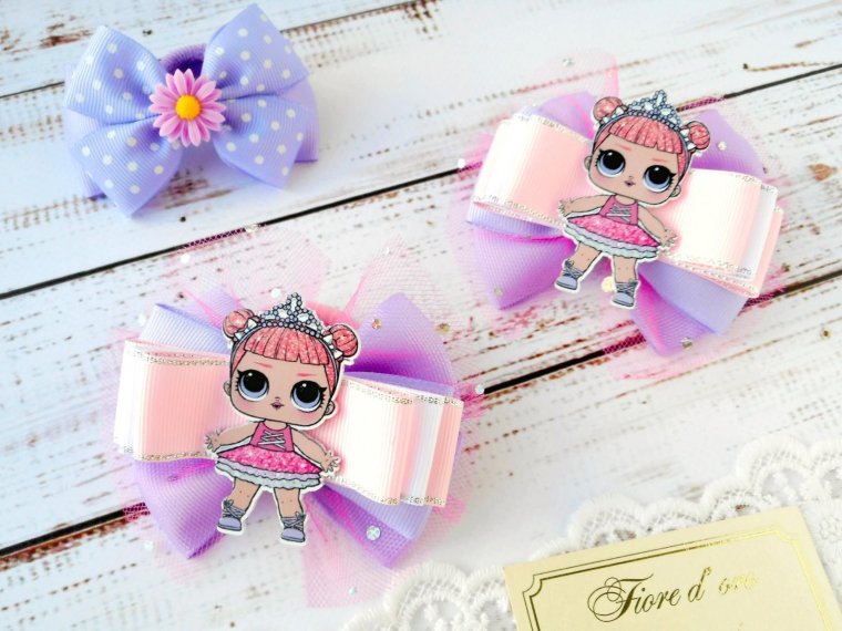Бантики с ЛОЛ из лент