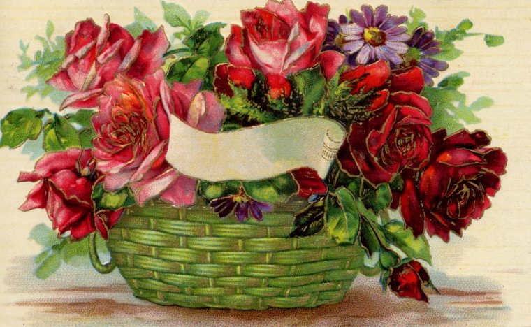 Винтажные открытки с цветами