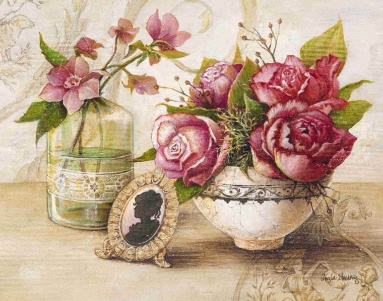 С днем рождения Винтажные цветы