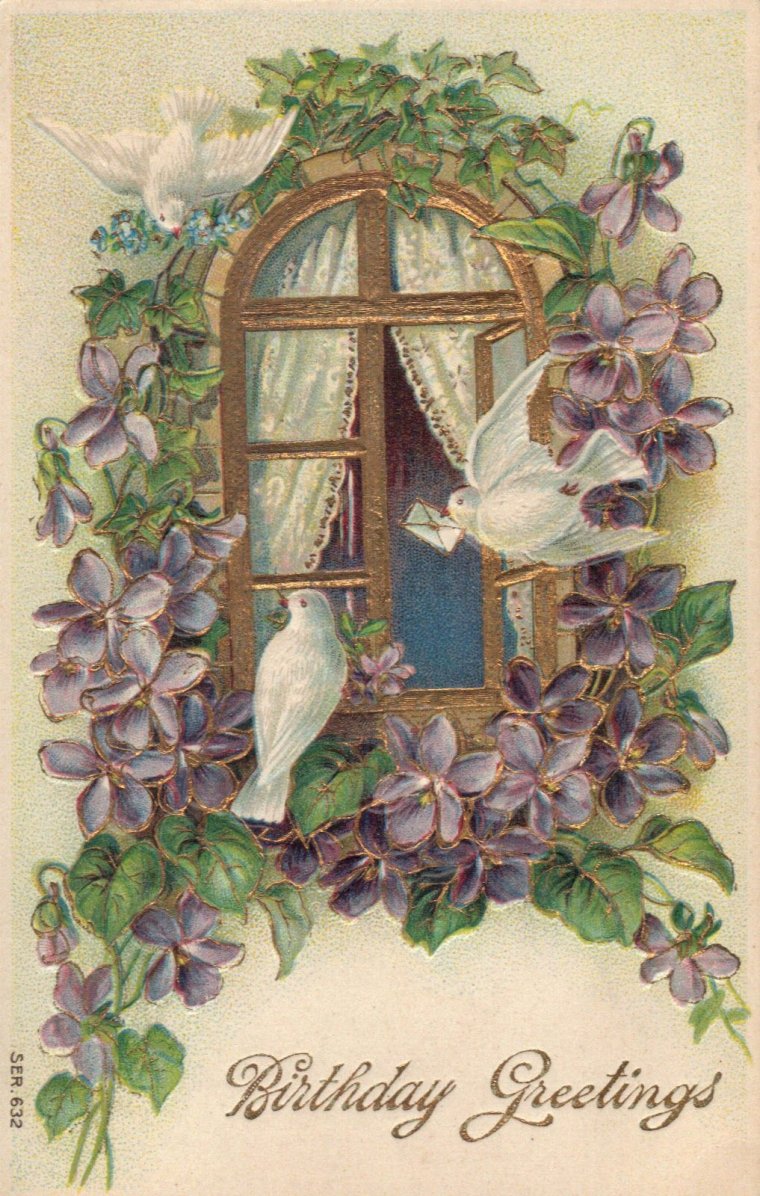 Ретро открытки с днем рождения