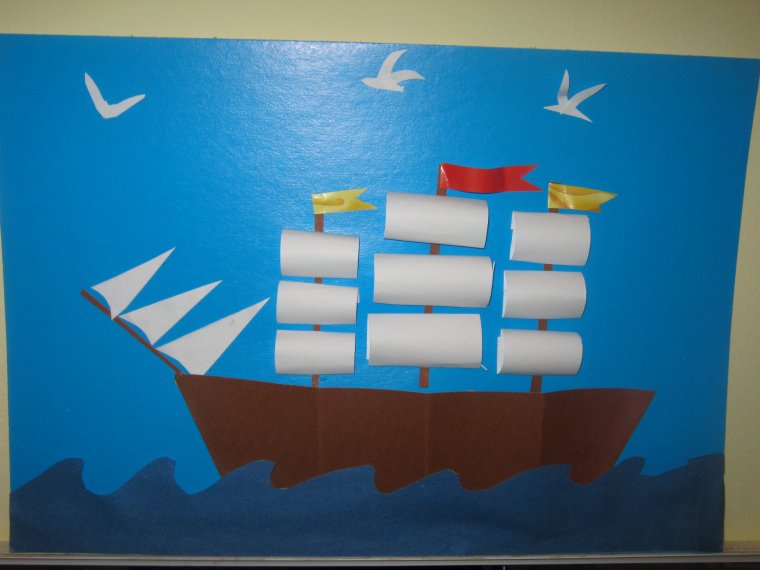 Аппликация корабль