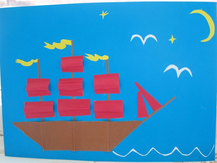 Аппликация корабль