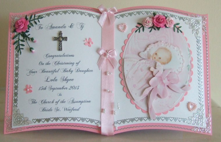 Открытка с таинством крещения девочки