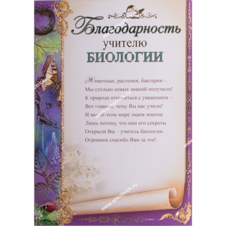 Слова благодарности учителю