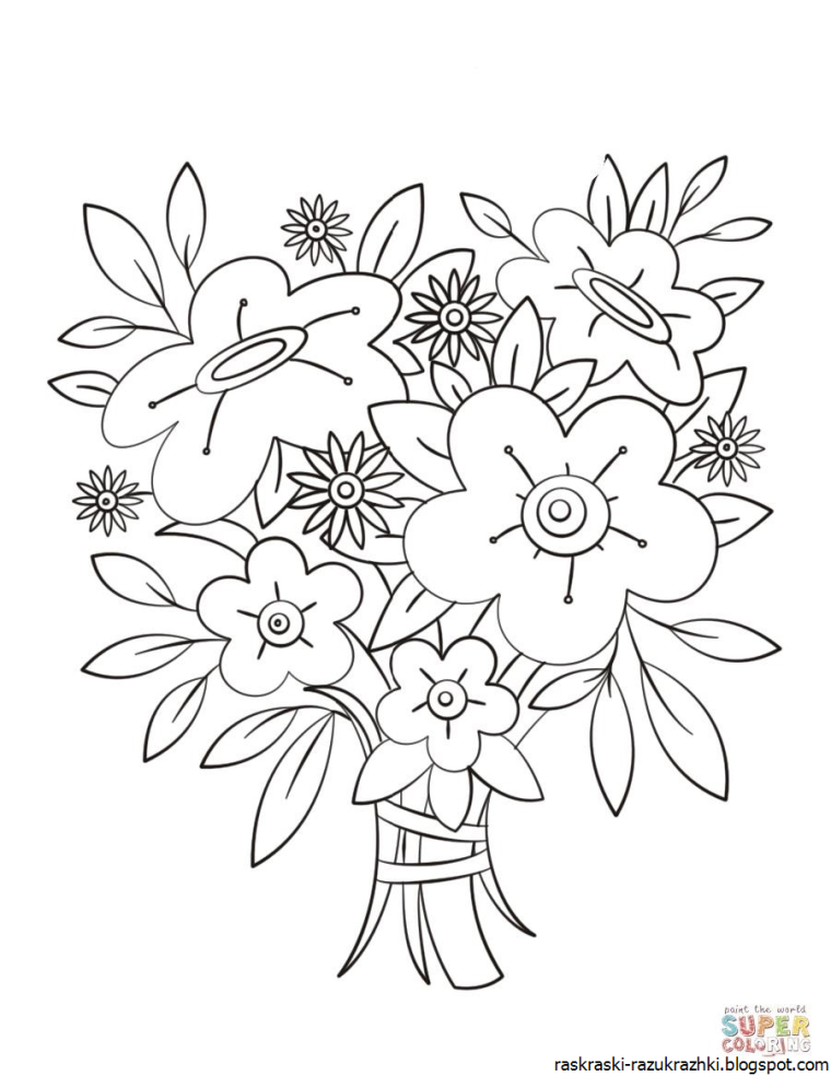 Раскраска букет цветов
