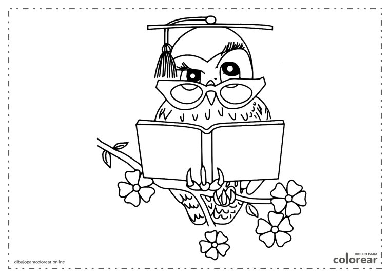 Умная Сова раскраска