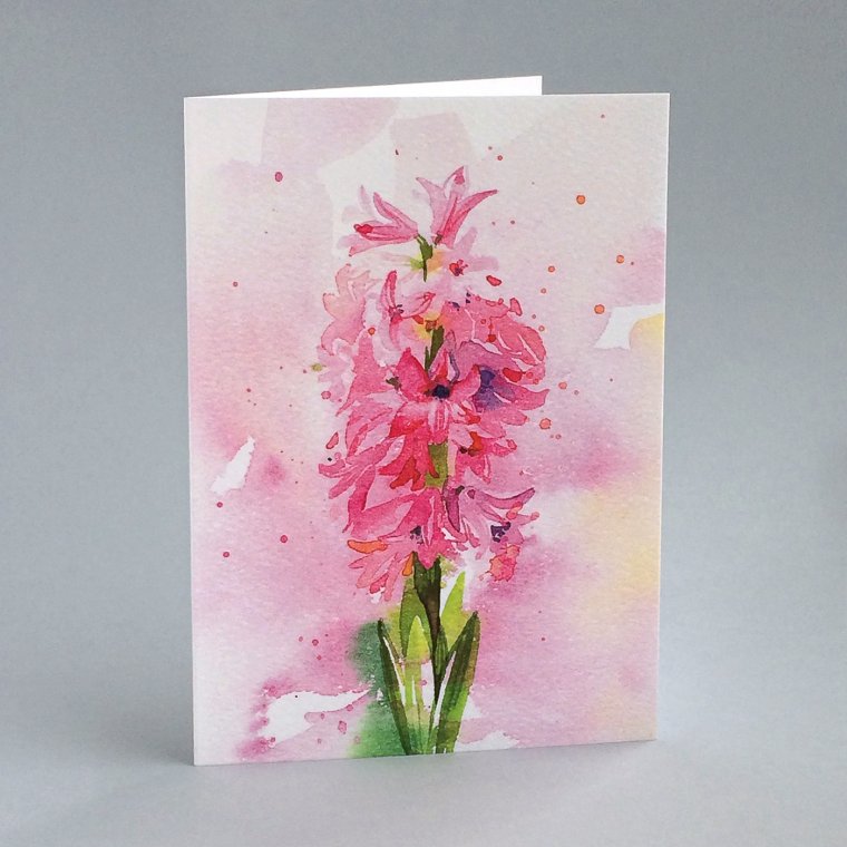 Акварельные цветы открытка