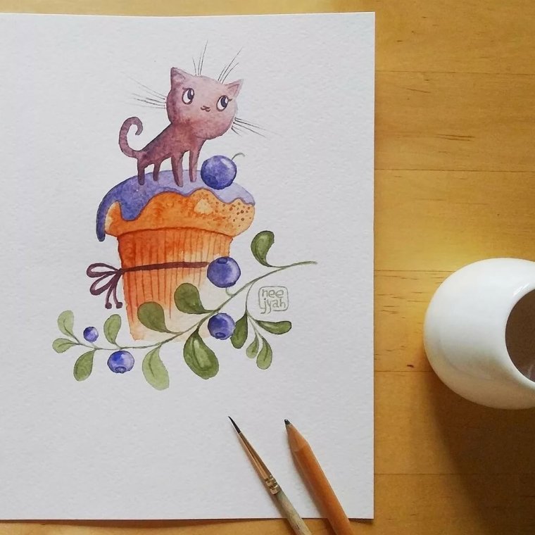 Акварельные открыточки