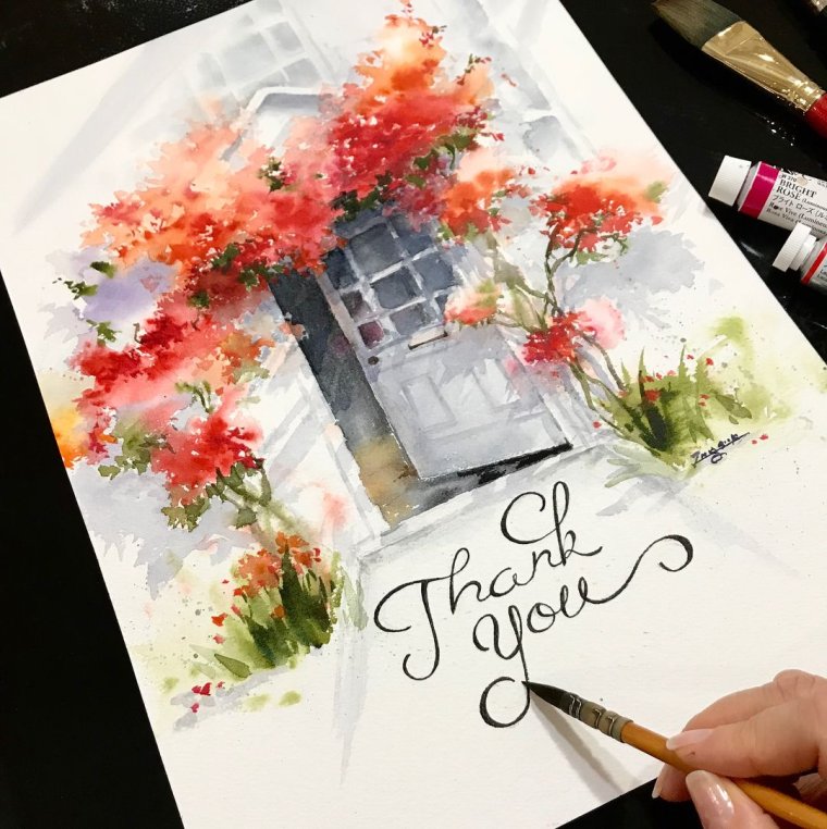 Акварельные открыточки