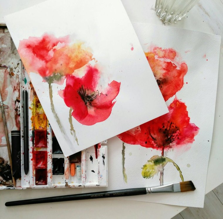 Акварельные открыточки