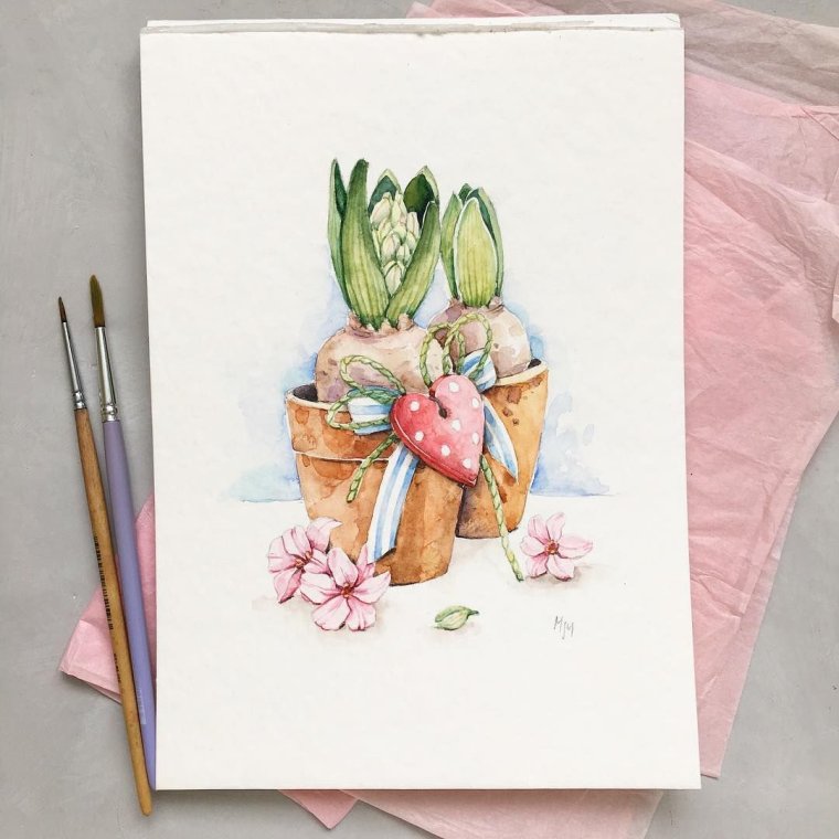 Акварельные открыточки