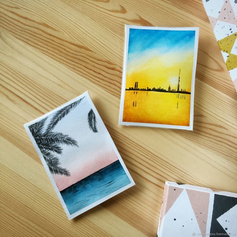 Открытки акварелью