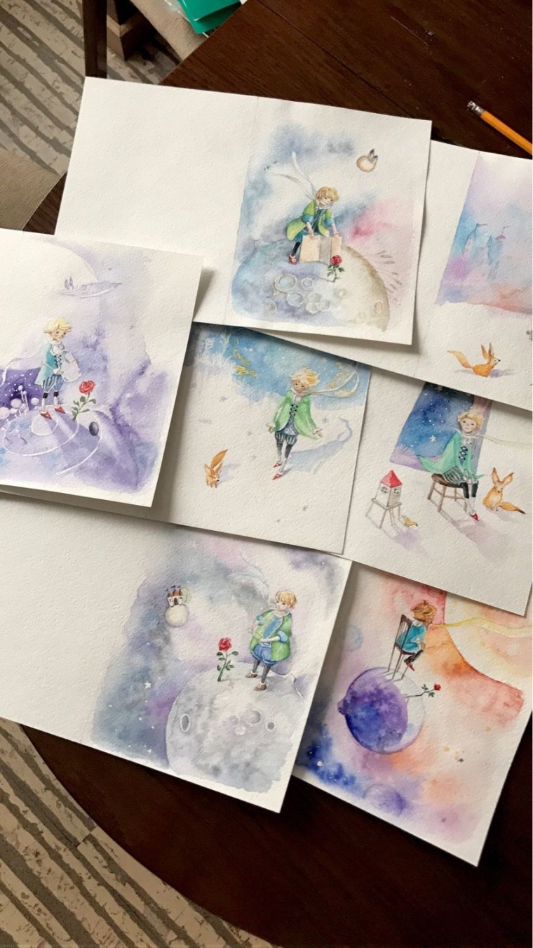 Акварельные открыточки