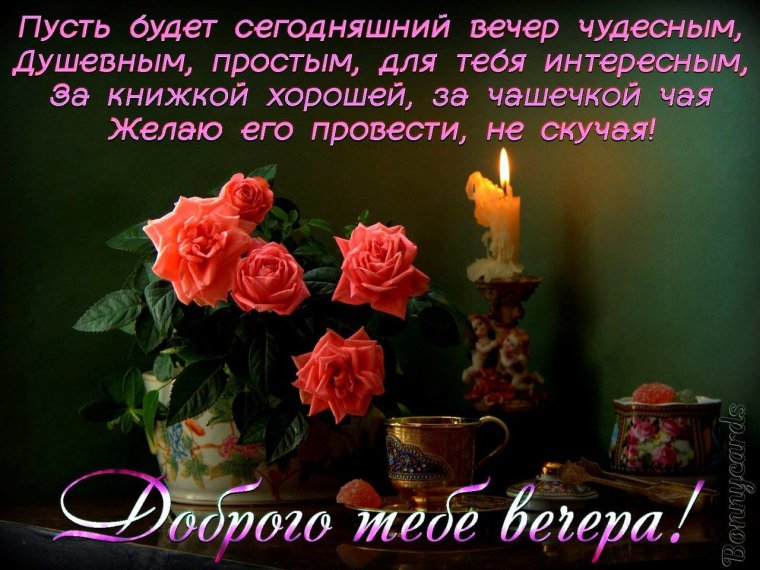 Душевные пожелания доброго вечера
