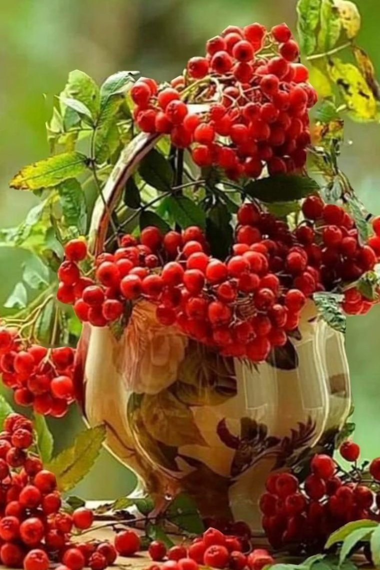 Доброе осеннее утро с рябиной