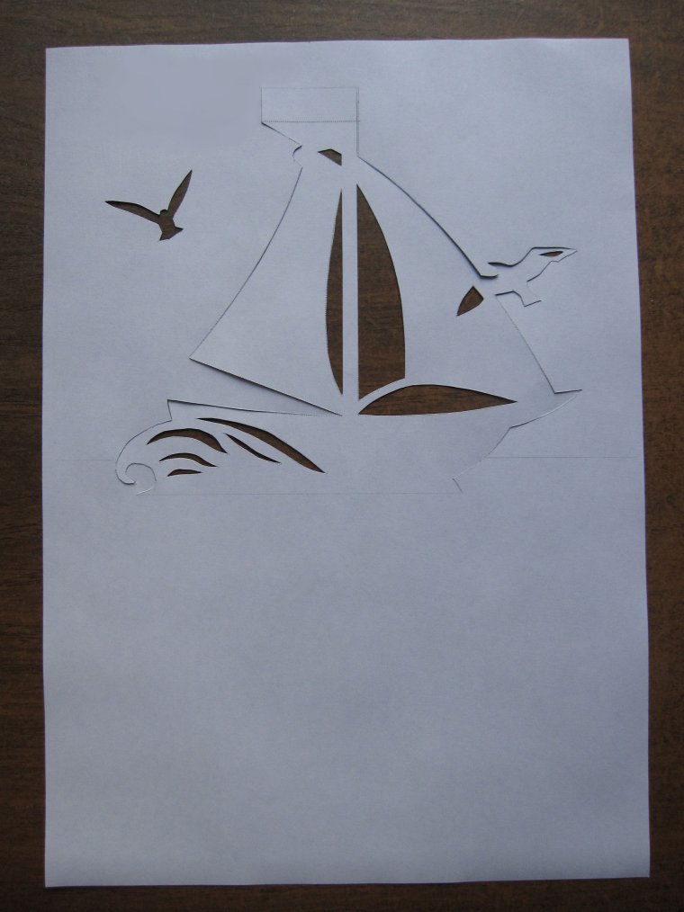 Кораблик контурный сбоку