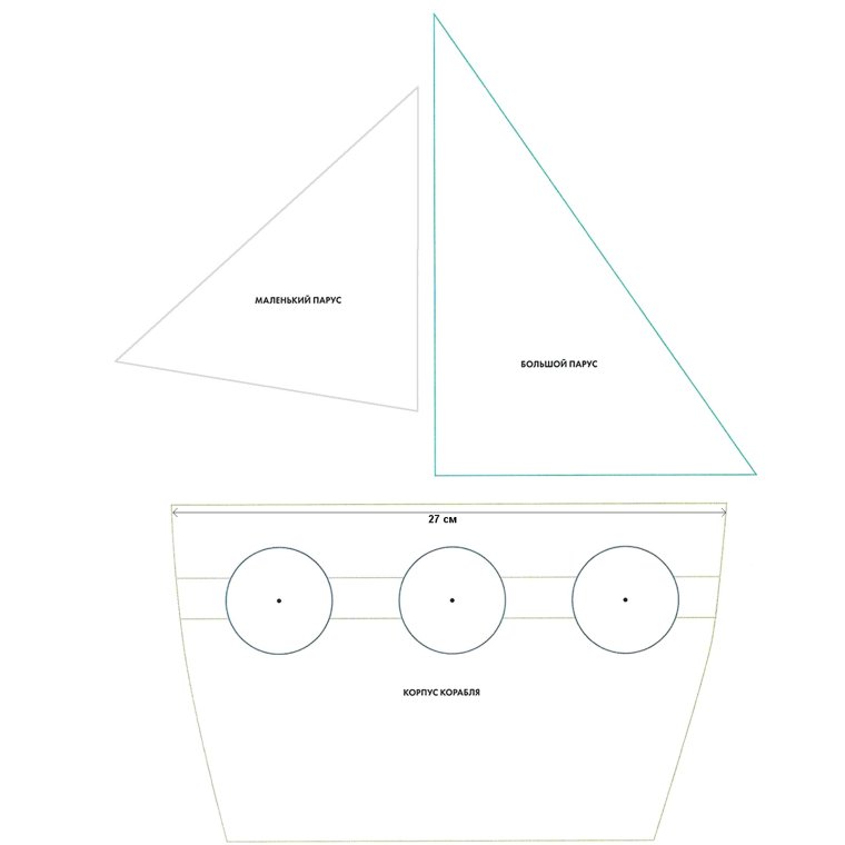 Раскраска. Кораблик