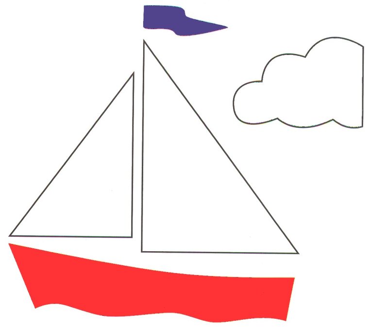 Кораблик из геометрических фигур