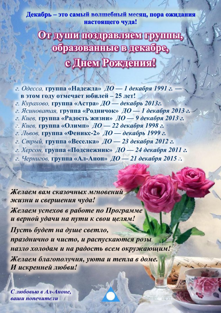 Поздравления группе