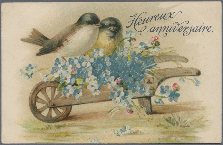 Винтажная открытка с днем рождения мужчине