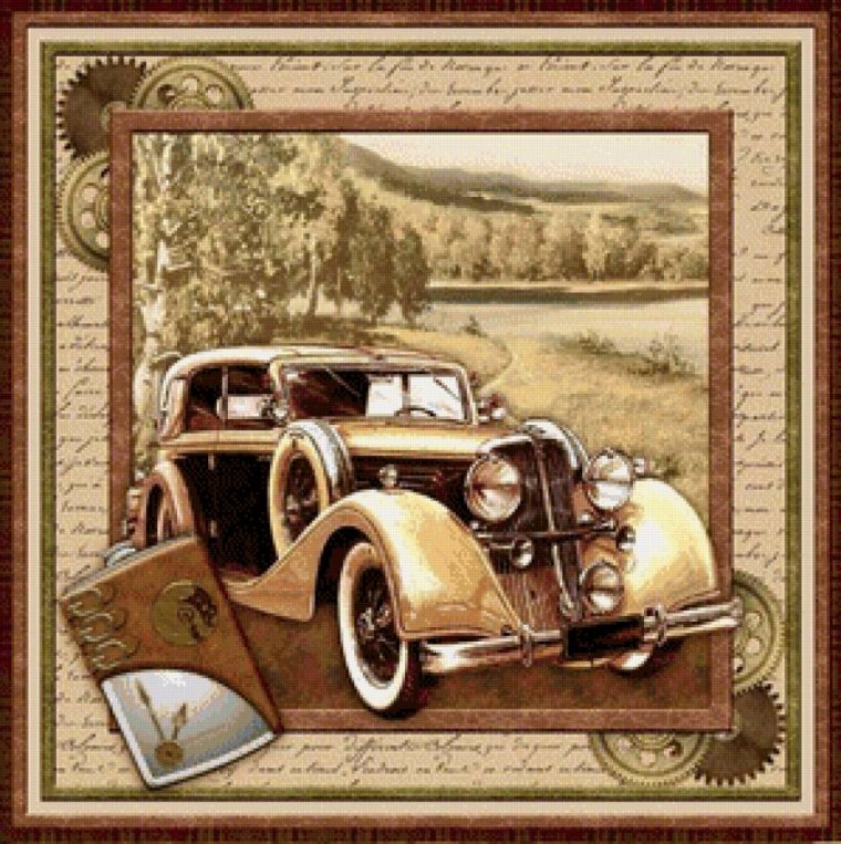 Ретро машины для декупажа