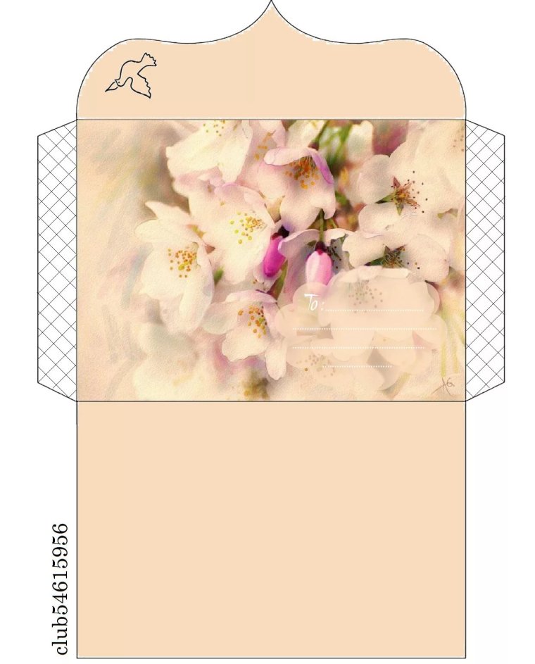 Конверт подарочный шаблон для печати