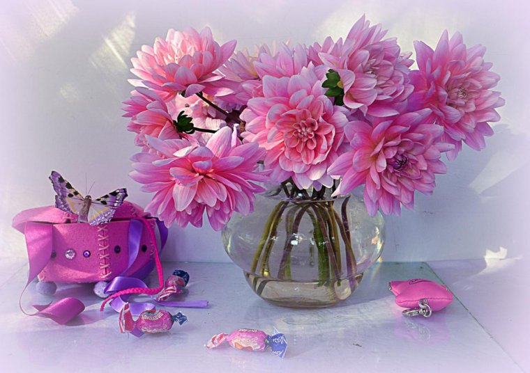 Цветы и пожелания хорошего настроения