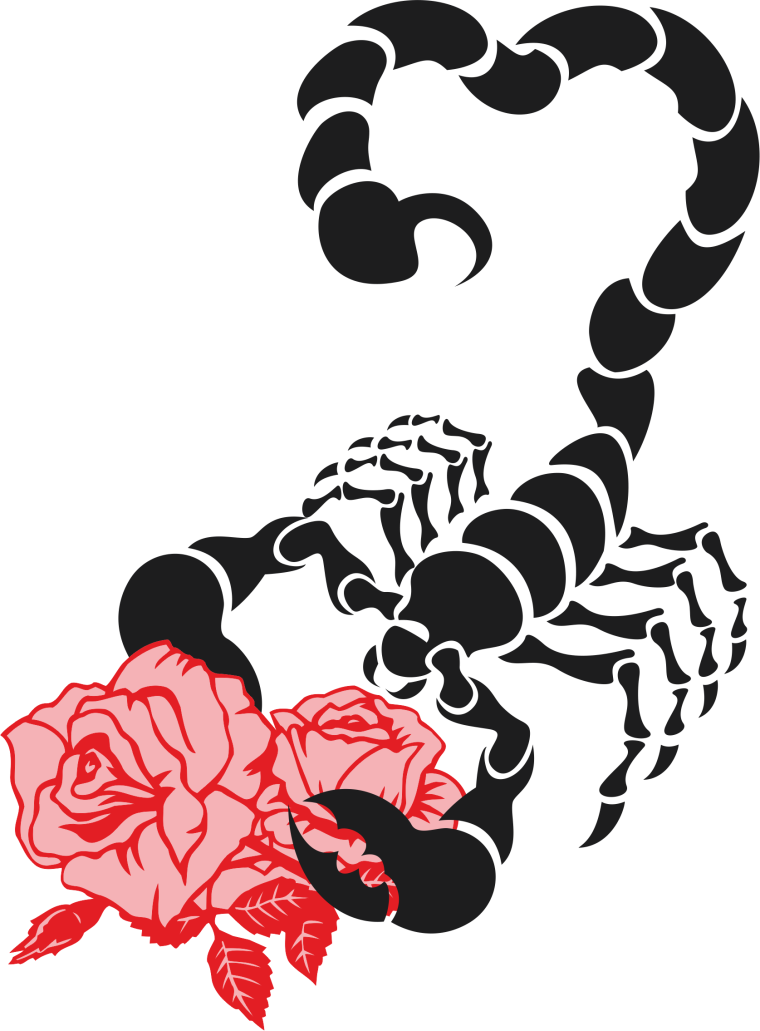 Скорпион с цветами