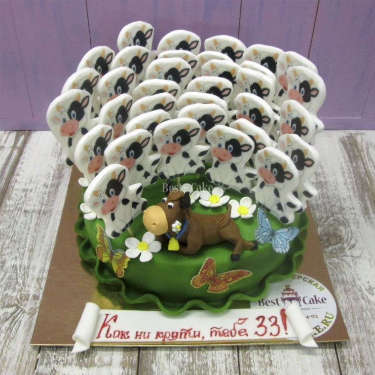Торт со свечами с днем рождения 33 года