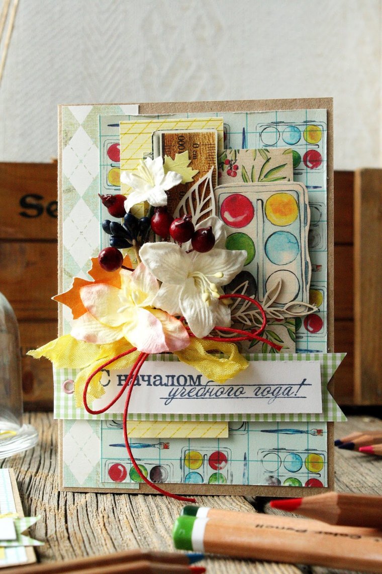 Открытка ко Дню учителя квиллинг