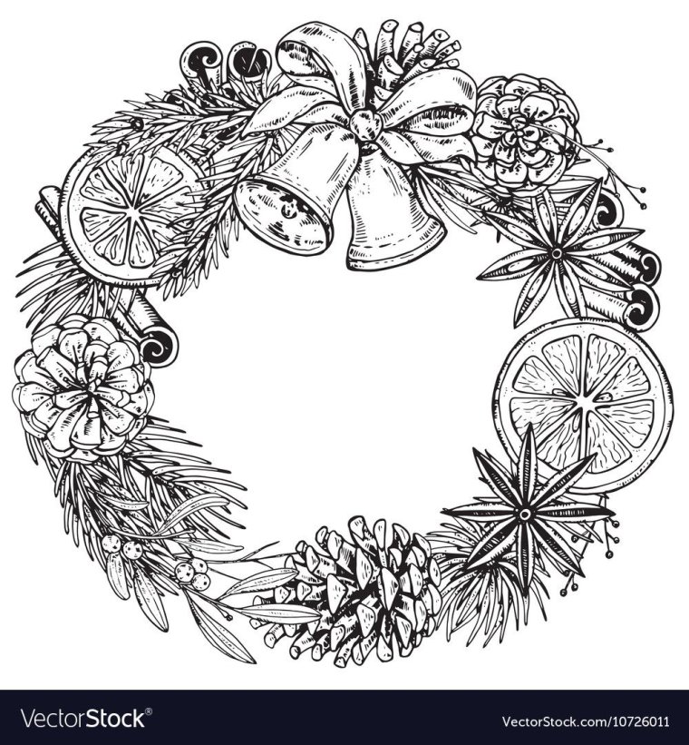 Раскраска новый год елка