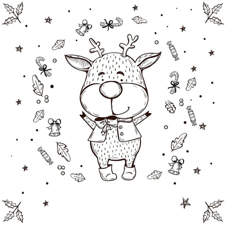 Новогодние раскраски милые