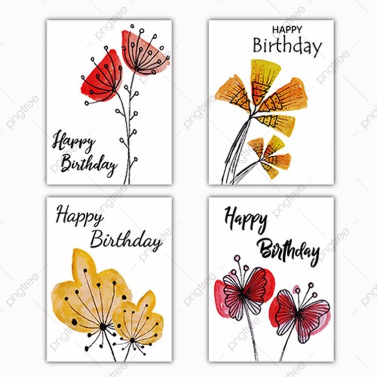 Карточки с пожеланиями и рисунками