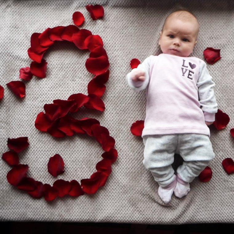 Фотосессия грудничков по месяцам февраль