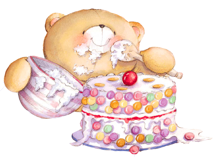 Мишка с тортиком на день рождения