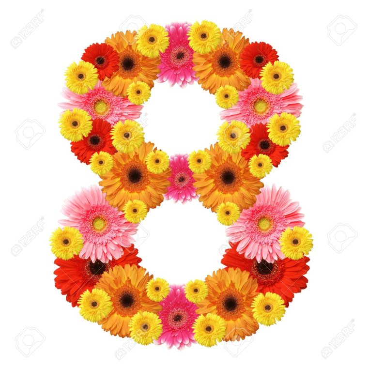 Цифра 8 из цветов