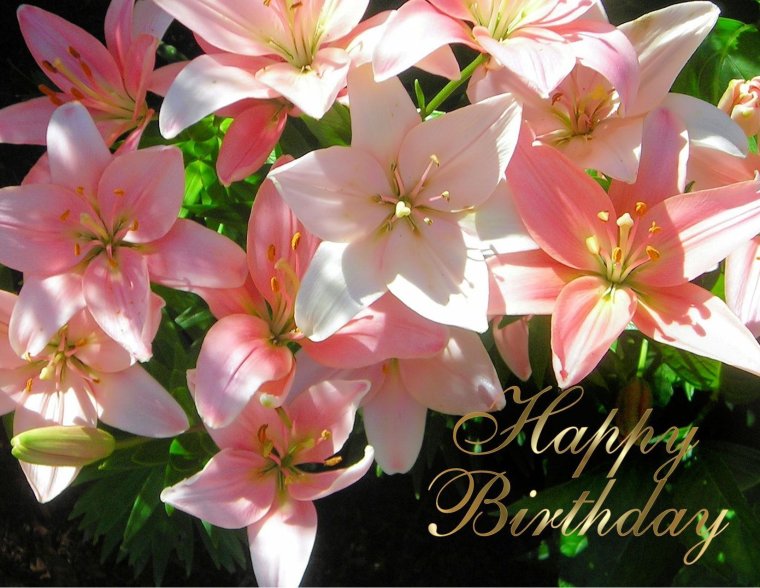 Букет лилий с днем рождения