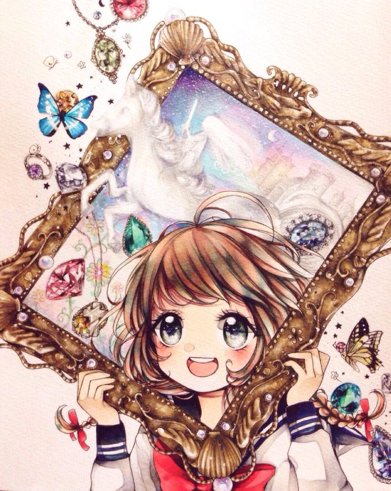 Открытка в стиле аниме